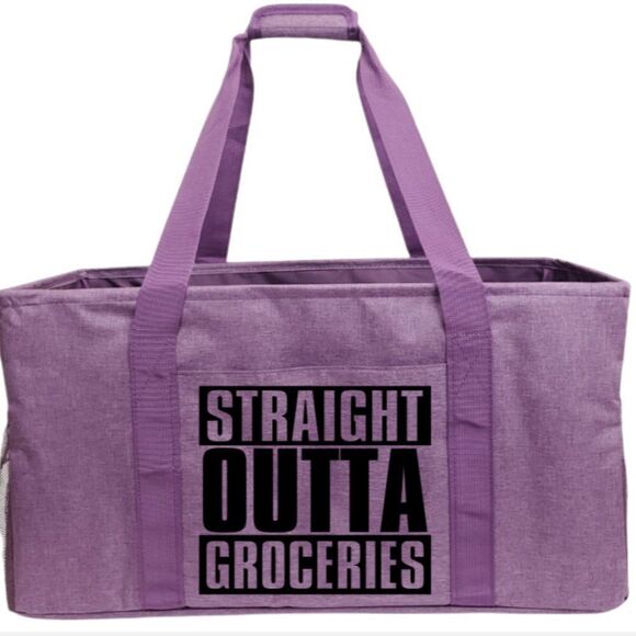 "STRAIGHT OUTTA GROCERIES" Multipurpose Tote - Picture 1 of 13